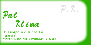 pal klima business card